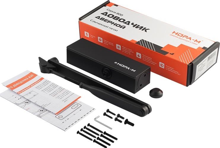 Доводчик дверной НОРА-М 820 с рычажной тягой "Черный" 19274 - изображение 2