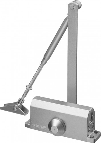 Доводчик дверной ЗУБР для дверей до 40 кг, серебро 37910-50