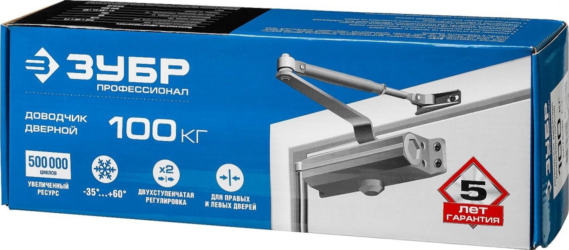 Доводчик дверной ЗУБР Профессионал для дверей до 100 кг, белый 37911-100 - изображение 3