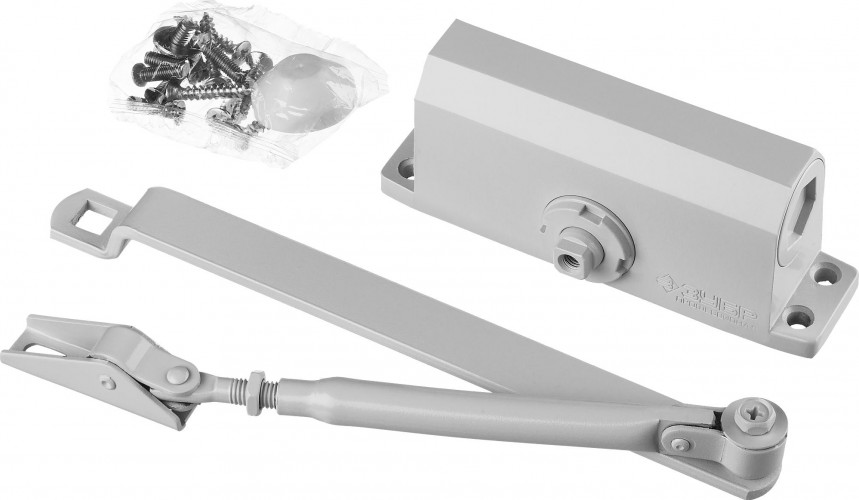 Доводчик дверной ЗУБР Профессионал для дверей до 40 кг, белый 37911-50