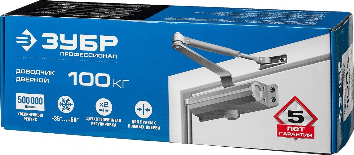 Доводчик дверной ЗУБР Профессионал для дверей до 100 кг, коричневый 37912-100 - изображение 3
