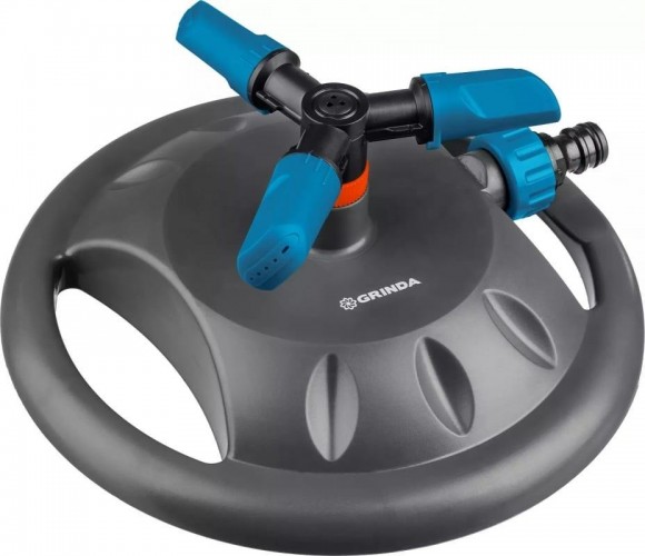 Дождеватель круговой GRINDA RR-B proline 121 м2 полив, на подставке, 3 сопла, 429315
