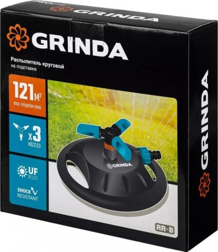 Дождеватель круговой GRINDA RR-B proline 121 м2 полив, на подставке, 3 сопла, 429315 - изображение 3