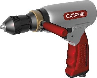 Дрель пневматическая реверсивная СОРОКИН 2.55   3/8" 2200 об/мин