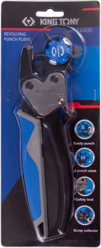 Дырокол револьверный KING TONY 74A00 2-4,5 мм, 230 мм - изображение 4