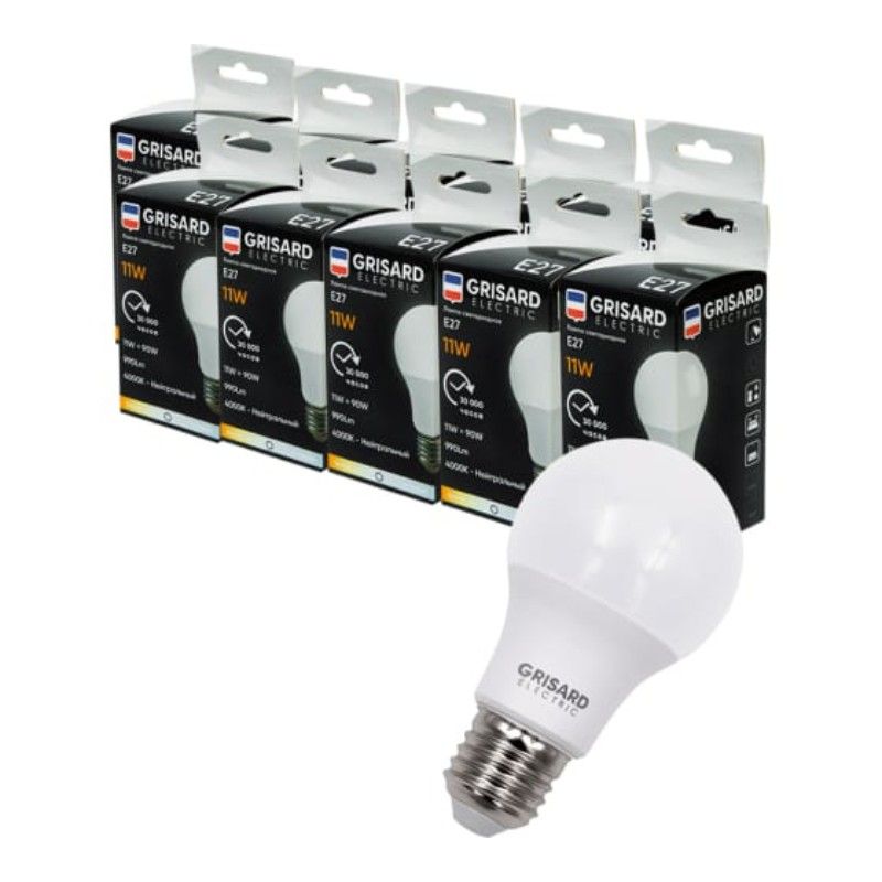 Светодиодная лампочка E27 11Вт набор 100 штук дневной свет, колба шар A60 - изображение 13