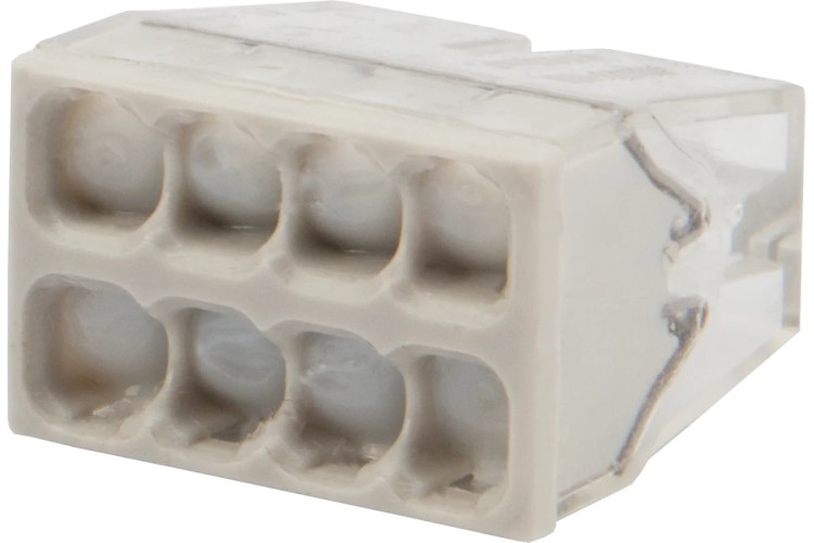 Экспресс-клемма REXANT СМК 2273-248 с пастой 8-проводная 0.5-2.5 мм², блистер (6шт/уп) 07-5230-6