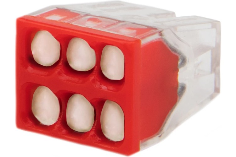 Экспресс-клемма REXANT СМК 2273-246 с пастой 6-проводная 0.5-2.5 мм² 5шт/уп 07-3210-5