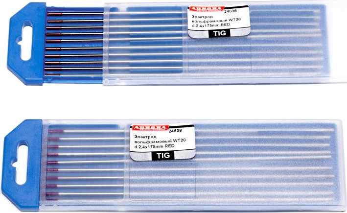Электрод вольфрамовый AURORA WT-20 d.2.4x175mm RED 24638
