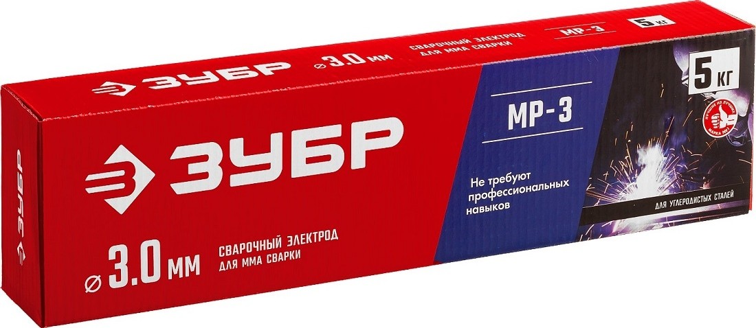 Электроды ЗУБР МР-3 d 3.0х350 мм с рутиловым покрытием, для мма сварки, 5 кг. 40015-3.0 - изображение 2