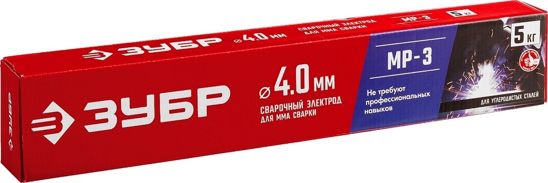 Электроды ЗУБР МР-3 d 4.0х450 мм с рутиловым покрытием, для мма сварки, 5 кг. 40015-4.0 - изображение 2