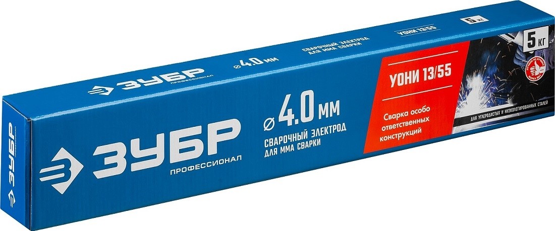 Электроды ЗУБР УОНИ 13/55 d 4.0х450 мм с основным покрытием, для мма сварки, 5 кг. 40025-4.0 - изображение 2