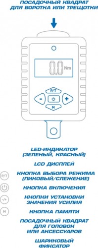 Электронный динамометрический адаптер KING TONY 1/4", 6 - 30 Нм 34207-1A 34207-1A - изображение 2