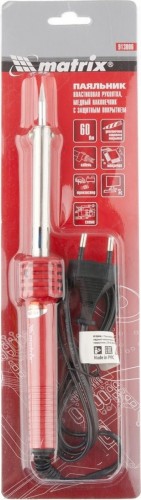 Электропаяльник MATRIX 60 Вт пластиковая рукоятка, медный наконечник 913006 - изображение 3