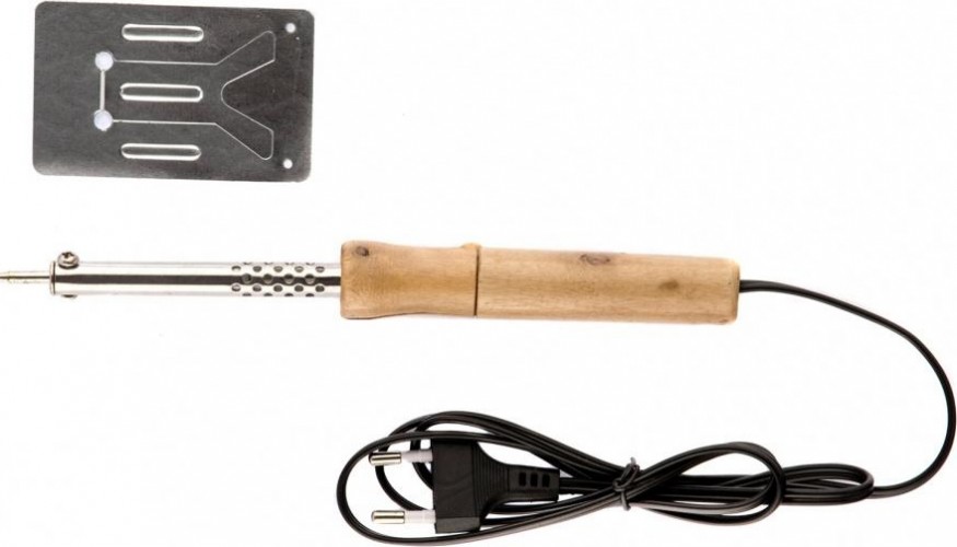 Электропаяльник Sparta 40 Вт, 220 В с ручкой из дерева 913102