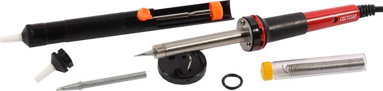 Электропаяльник в наборе СВЕТОЗАР 6 предметов SV-55313-60-H6 SV-55313-60-H6