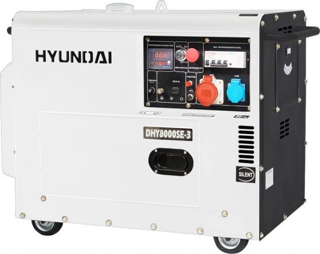 Электростанция дизельная с воздушным охлаждением HYUNDAI DHY  8000SE-3 в кожухе DHY 8000SE-3