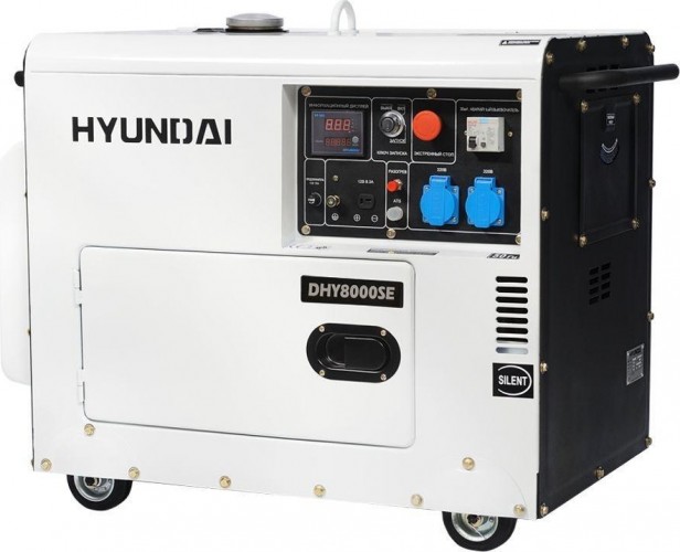 Электростанция дизельная с воздушным охлаждением HYUNDAI DHY  8000SE в кожухе DHY 8000SE