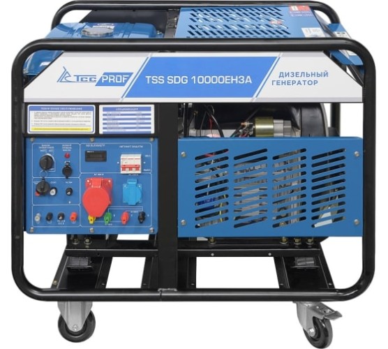 Электростанция дизельная с воздушным охлаждением ТСС SDG10000 EH3A открытая 100138