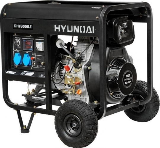Электростанция дизельная с воздушным охлаждением HYUNDAI DHY  8000LE открытая DHY 8000LE