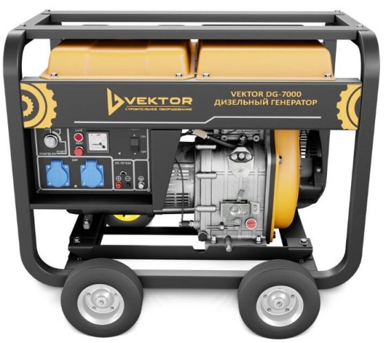 Электростанция дизельная с воздушным охлаждением VEKTOR DG-7000 открытая 00-00005392 - изображение 3