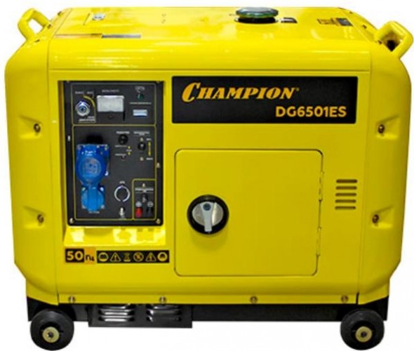 Электростанция дизельная с воздушным охлаждением CHAMPION DG6501ES+ATS в кожухе DG6501ES - изображение 2