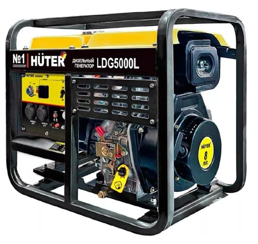 Электростанция дизельная с воздушным охлаждением HUTER LDG  5000L открытая 64/2/11