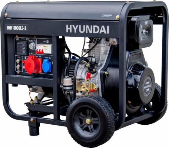 Электростанция дизельная с воздушным охлаждением HYUNDAI DHY  8000LE-3 открытая DHY 8000LE-3