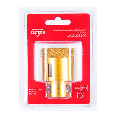 Коронка алмазная универсальная Elitech 25 мм х М14 - изображение 3