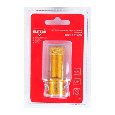 Коронка алмазная универсальная Elitech 30 мм х М14 - изображение 3
