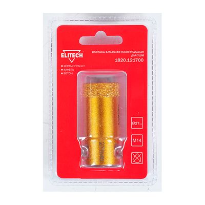 Коронка алмазная универсальная Elitech 35 мм х М14 - изображение 3
