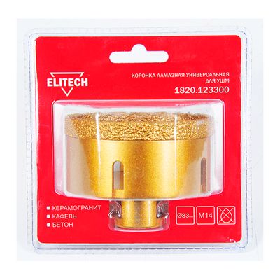 Коронка алмазная универсальная Elitech 60 мм х М14 - изображение 6