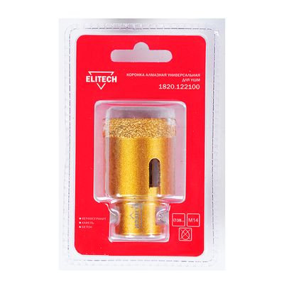 Коронка алмазная универсальная Elitech 75 мм х М14 - изображение 4