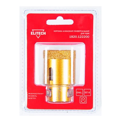 Коронка алмазная универсальная Elitech 75 мм х М14 - изображение 5