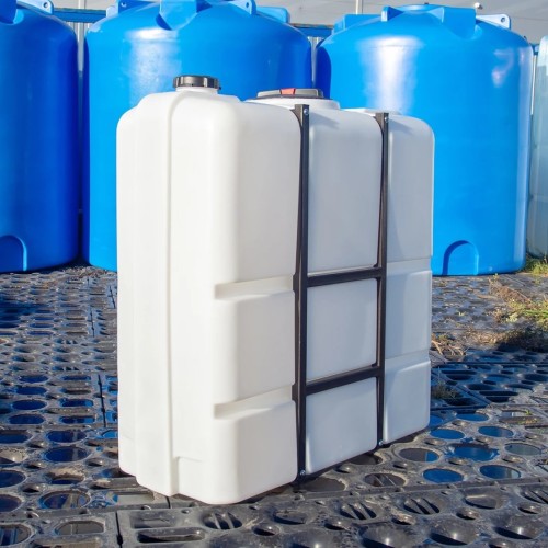 Емкость ЭКОПРОМ К 1000 л., вертикальная в обрешетке белый - изображение 4