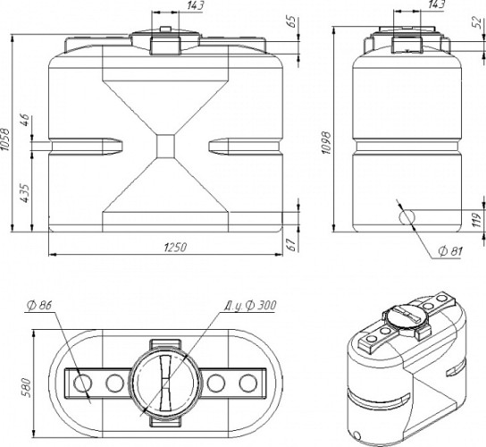 Емкость ЭКОПРОМ S 500 л., вертикальная зеленый - изображение 2