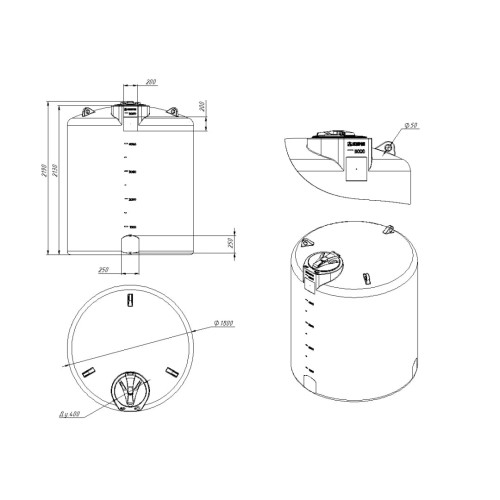 Емкость ЭКОПРОМ TOR 5000 л., вертикальная зеленый - изображение 2