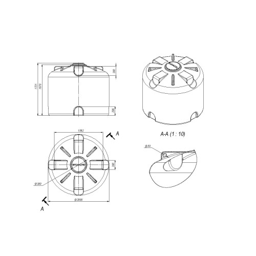 Емкость ЭКОПРОМ TR 4500 л., вертикальная черный - изображение 2