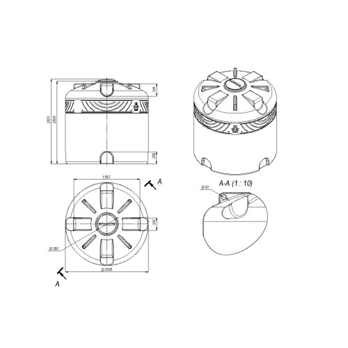 Емкость ЭКОПРОМ TR 5500 л., вертикальная черный - изображение 2