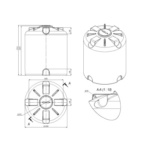 Емкость ЭКОПРОМ TR10000 л., вертикальная синий - изображение 2