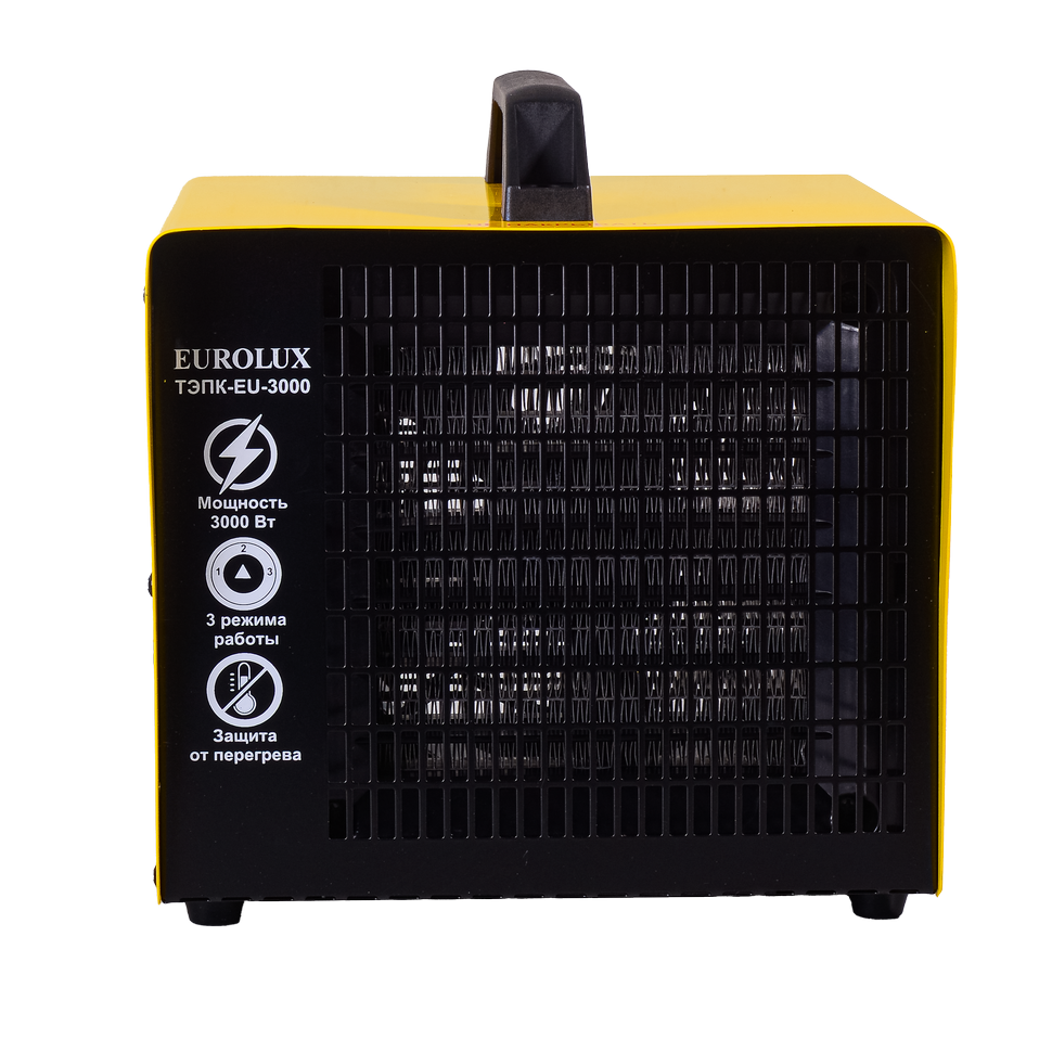 Тепловая электрическая пушка Eurolux ТЭПК-EU-3000 керамический нагревательный элемент, квадратная - изображение 4