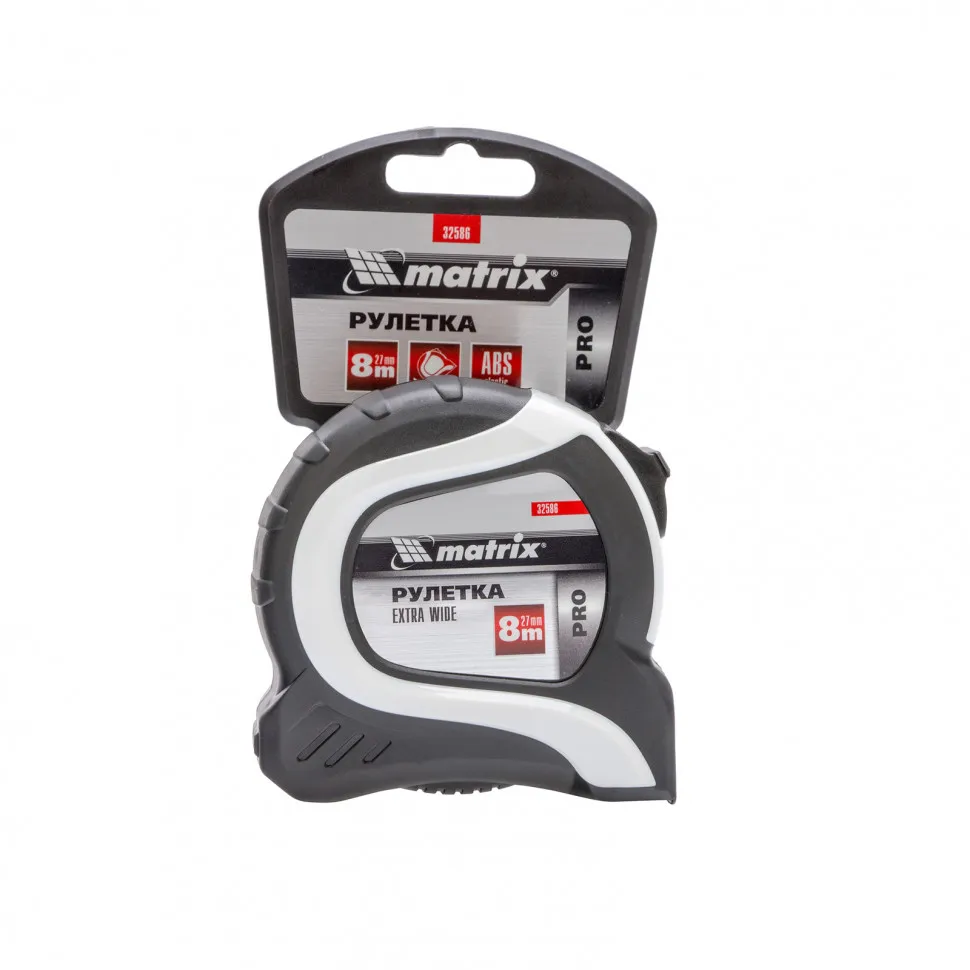 Рулетка Extra Wide,8 м x 27 мм,двухкомпонентный корпус,Pro Matrix - изображение 4