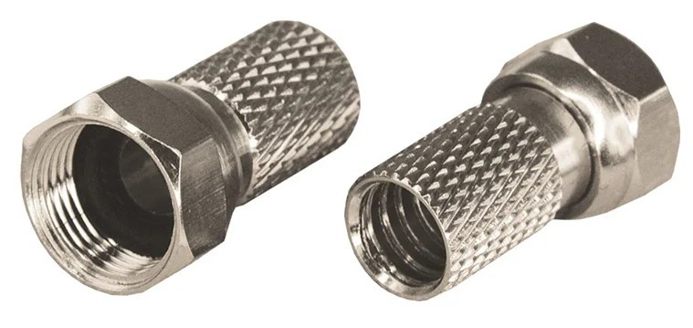 F-разъем REXANT 05-4005 ( уп 100 шт ) для SAT, (с резиновым уплотнителем), медь 05-4005