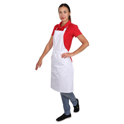 Фартук «Гриль» белый хлопок [00301] - изображение 2