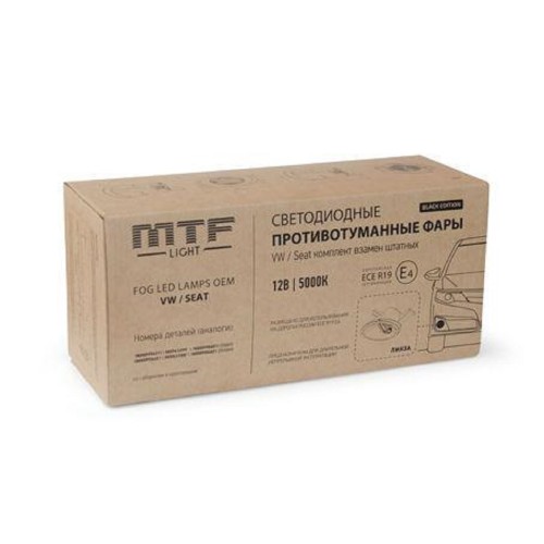 Фары противотуманные MTF LIGHT VW / SEAT, линза, 12В, 5000К, 10Вт, ЕСЕ R19, E4 светодиодные FL10VW - изображение 3