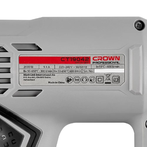 Фен строительный Crown CT19042K - изображение 3