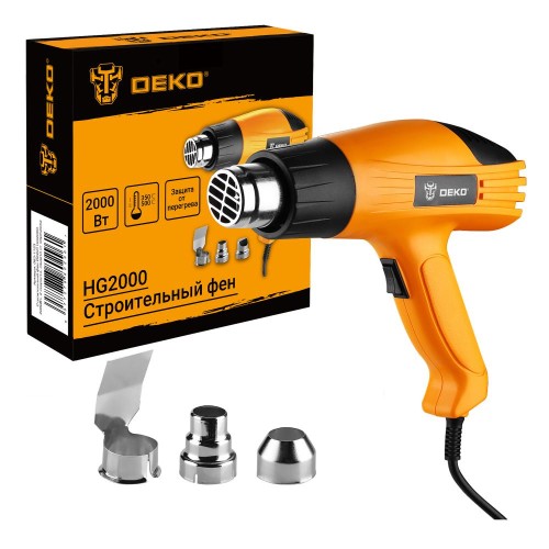 Фен строительный DEKO HG2000 2000Вт, 2 скорости, защита от перегрева 083-1123 - изображение 3