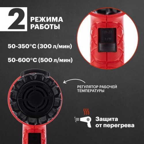 Фен строительный REXANT MASTER с терморегулятором 12-0056 - изображение 3