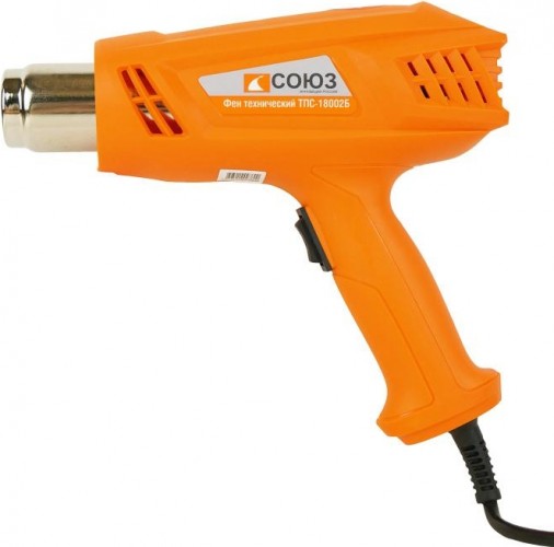 Фен строительный СОЮЗ ТПС-18002Б 2 ступени, 3 насадки - изображение 5