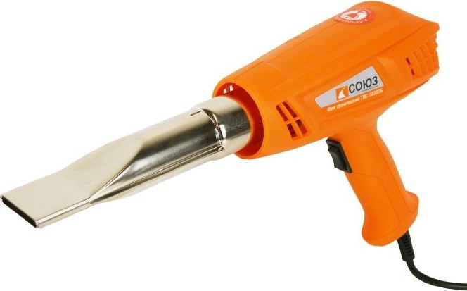 Фен строительный СОЮЗ ТПС-18002Б 2 ступени, 3 насадки - изображение 3